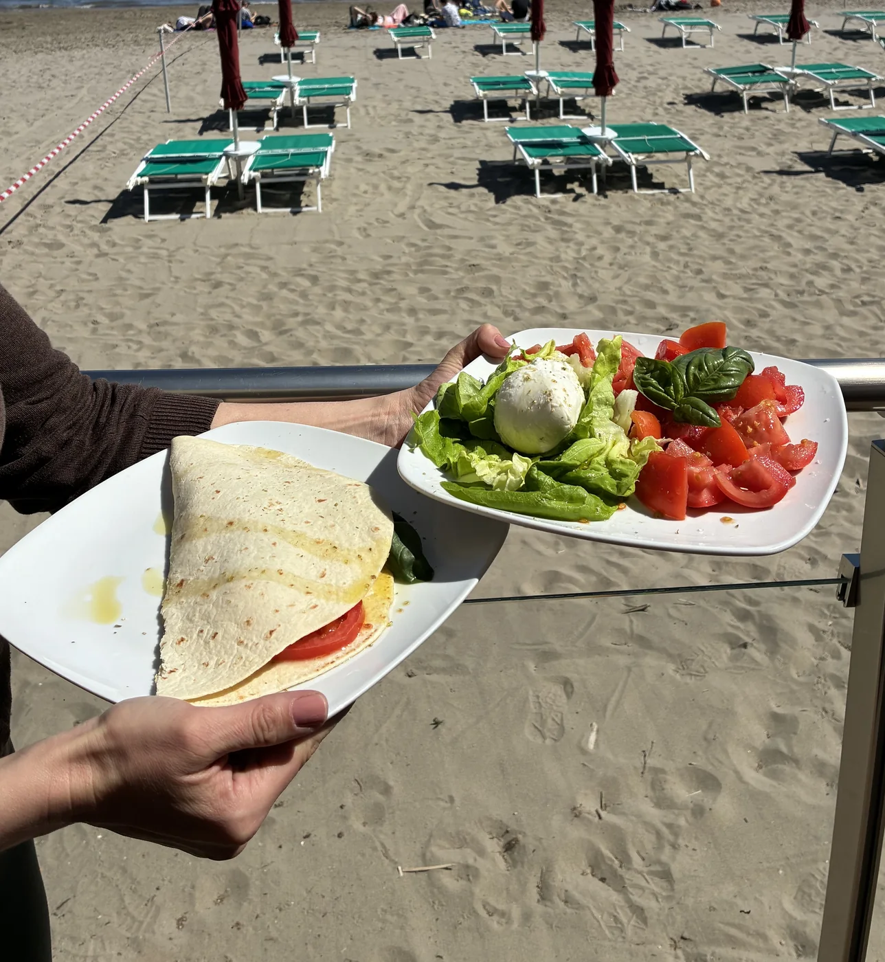 Dishes at Pelagos Beach Bar