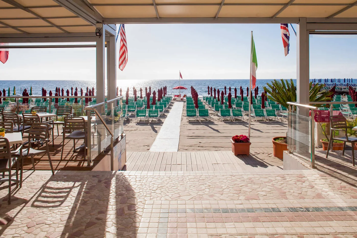 Beach in front of Pelagos Beach Bar