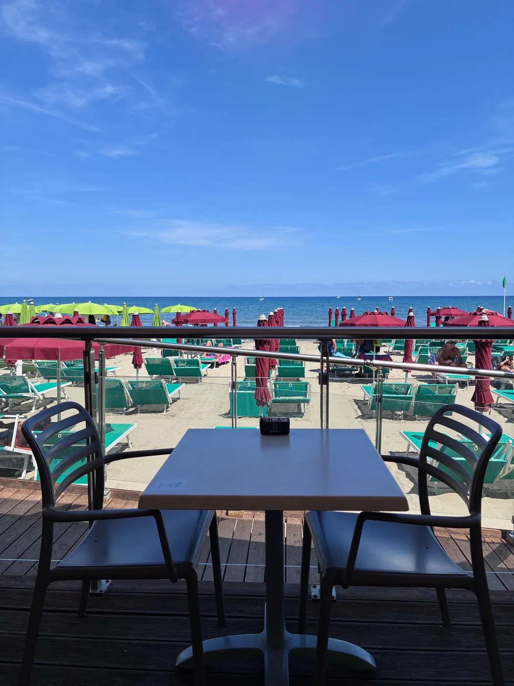 Table at Pelagos Beach Bar